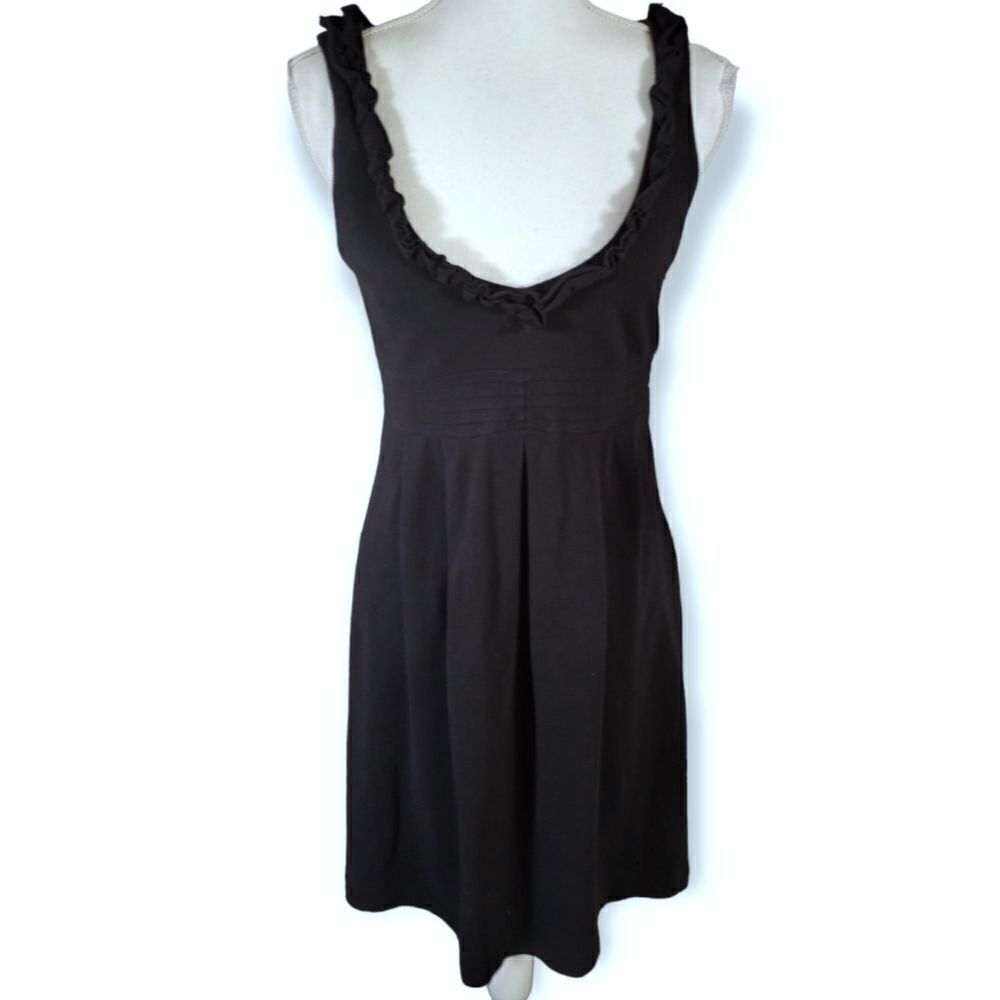 J.CREW BLACK RUFFLE DRESS SZ.2 EUC